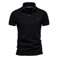 Camiseta POLO informal de negocios de verano para hombre, camiseta de manga corta de algodón con solapa de color sólido para hombre - details 6