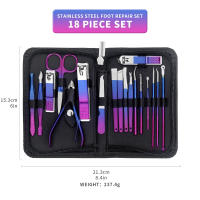 Set De Manicura Y Pedicura Profesional 9/18Pcs Herramientas De Acero Inoxidable Con Estuche De Viaje Corte Preciso Para Dedos Y Tobillos - details 4