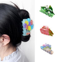 Pinza Para El Pelo De Flores Acrílicas 1PC Clipping De Tulipán Lirio Rosa Accesorio De Moda Para Mujer Decorativo Para El Cabello - details 0