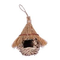 Nido De Colibrí Tejido a Mano Cueva Para Pájaros Wren Finch Decoración De Jardín Exterior Caja De Pájaros De Madera - details 3