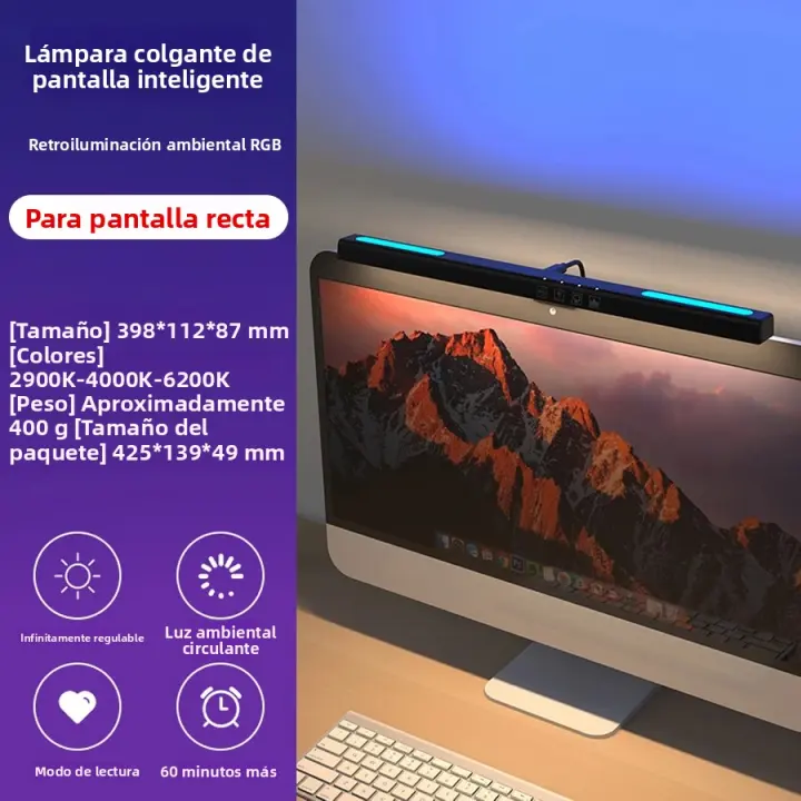 Lámpara De Escritorio LED USB Con Luz De Pantalla Curva Barra De Luz RGB Iluminación De Fondo Para Decoración De Habitación De Juego - 1
