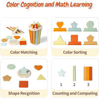 Juguete Educativo De Madera 3 En 1 Para Niños Juego De Alineación Sensorial Montessori Aprendizaje En La Guardería - details 11