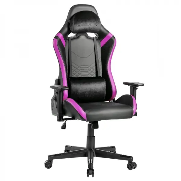 Mars gaming mgc-pro silla gaming - cuero pu - cojines soft-touch - reposabrazos 2d - respaldo reclinable 135º - soporta 150 kg - base de acero - ruedas xl - color negro - 1