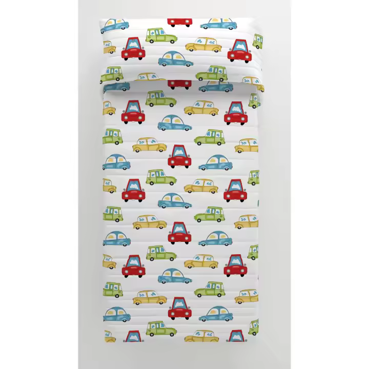 COLCHA BOUTI REVERSIBLE INFANTIL 100% ALGODÓN SCALEXTRIC COOL KIDS FABRICADO EN ESPAÑA - 1
