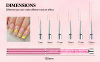 SAVILAND 6pcs Pinceles De Arte Para Uñas Con Liner Acrílico UV Gel Colores Pintura Y Dibujo Herramientas De Manicura DIY Tamaños Variados - details 2