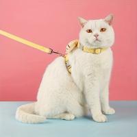 Correa Y Aro Ajustable Para Gatos Con Diseño De I-Forma Cómodo Y Escape-Proof Para Caminatas Al Aire Libre Tamaño S M L Para Perros - details 1