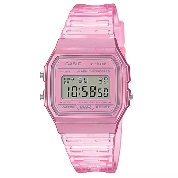 Reloj Rosa Transparente F-91WS CASIO COLLECTION - F-91WS-4EF - 1