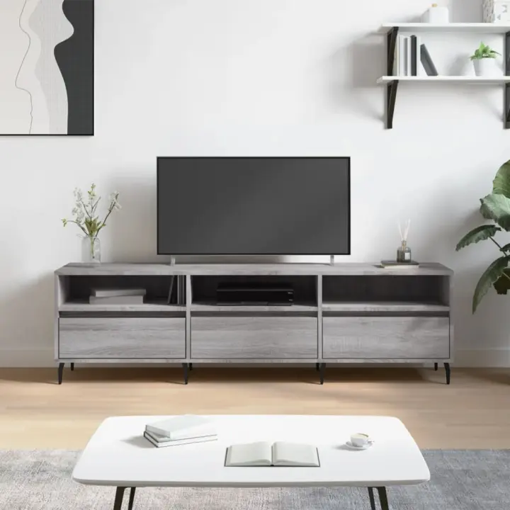 vidaXL Mueble para TV madera contrachapada gris Sonoma 150x30x44,5 cm - 1