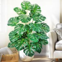 Planta Artificial De Monstera 60-100cm (39.4 Pulgadas) Árbol De Palma Falso Hoja De Tortuga Verde Para Decoración De Hogar Jardín Habitación Oficina - details 6