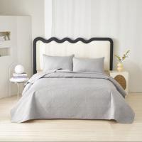 Colcha Liso Premium 6 Colores Neutros - Gris, Blanco, Beige, Verde, Azul y Rosa | Tallas Exactas 90, 105, 135 y 150 cm | Incluye 1-2 Fundas de Almohada Minimalistas | - details 0