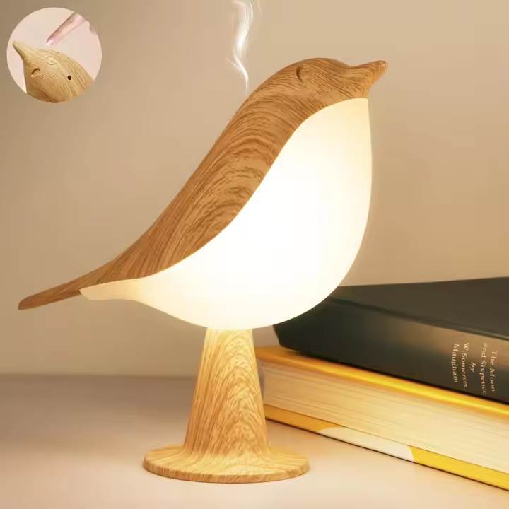 Lámpara de mesa con control tacthil, Luz regulable de 3 Vías with forma de pájaro, recargable por USB, lámpara de escritorio portátil LED para niños, Hogar, oficina, etc. - 1