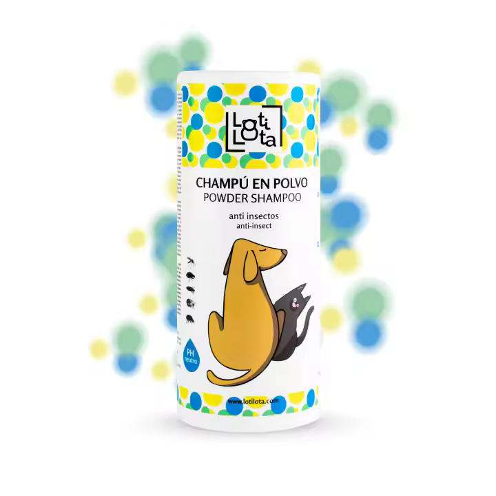 CHAMPÚ EN POLVO LOTI LOTA PARA PERRO Y GATO ANTI INSECTOS 250gr. - 1