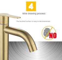 Grifo De Baño De Acero Inoxidable Dorado Pulido Montado En Pared Monohole Accesorios De Baño Monoflejo Para Lavabo Sin Agua Caliente - details 2