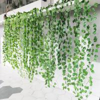 1/2PCS Simulación De Planta De Pared Verde Para Interior Decoración De Flores Rattan Falsas Hojas Verdes Begonia Adorno De Pared Colgante De Plástico - details 8