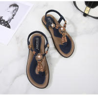 Zapatos de playa europeos y americanos para mujer, verano 2025. Zapatos casuales planos anchos con cuentas de madera tejidas. - details 24