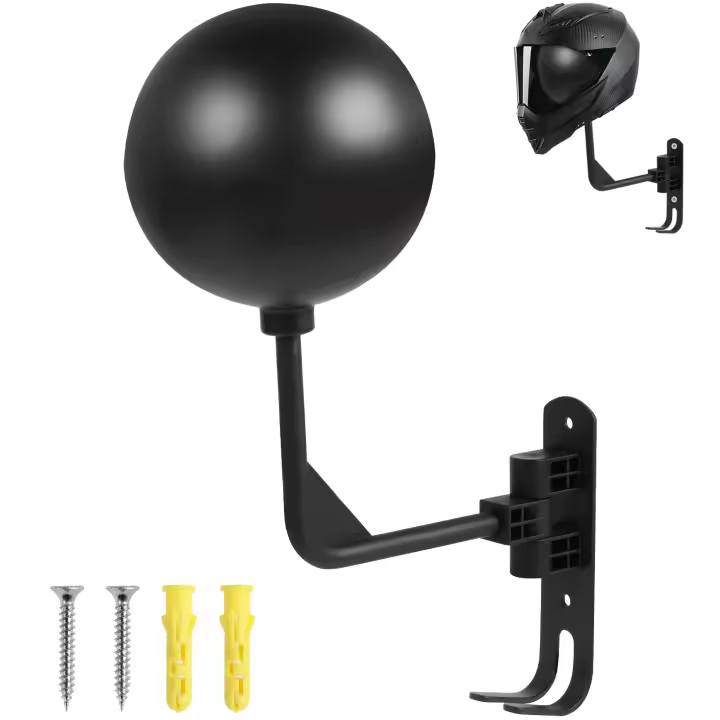Soporte De Casco De Motocicleta Con Rotación De 180° Soporte De Pared De Aleación De Aluminio Ahorrador De Espacio Soporte Para Cascos De Bicicleta - 1
