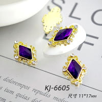10Pcs Accesorios De Uñas De Aleación De Metal En Forma De Corazón Con Diamantes De Vidrio Para Diseño De Arte De Uñas - details 5