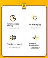 Juguete Interactivo Para Gatos Y Perros Pato Flotante Con Sensor De Vibración Juguete De Peluche Lavable Divertido Para Gatos Y Niños - details 2