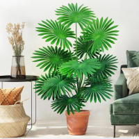 Planta Artificial De Palma Tropical Grande De Hoja De Abanico Para Decoración De Oficina Y Hogar Falsa Y Realista De 60-105cm - details 12