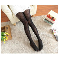 Medias De Algodón Tejidas Transpirables Exquisitas Para Otoño E Invierno Con Cintura Alta Y Rayas Medias De Mujer Elásticas - details 13