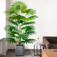 Planta Artificial De Palmera Tropical Grande De Hoja De Ventilador 55-105cm Decoración Para Oficina Y Hogar Ideal Para Vacaciones - details 2