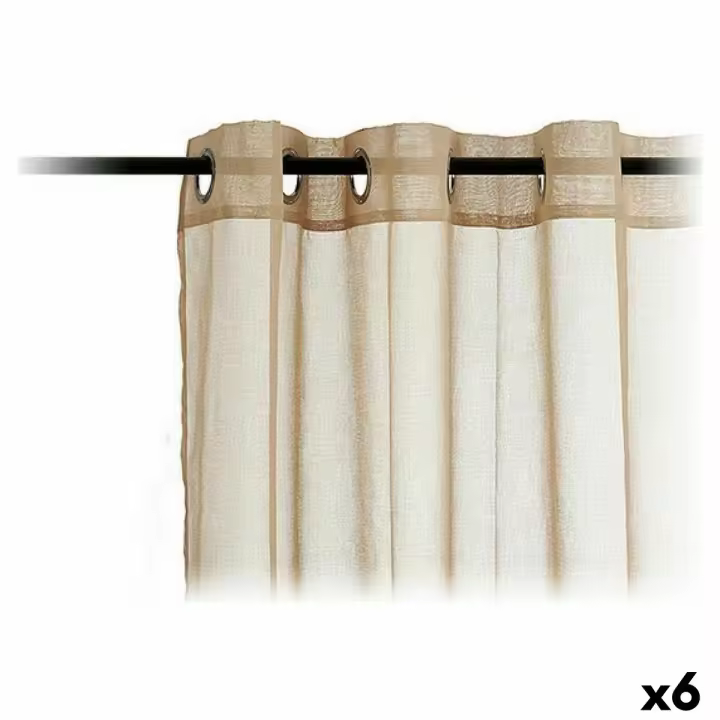 Cortinas 140 x 260 cm Beige (6 Unidades) - 1