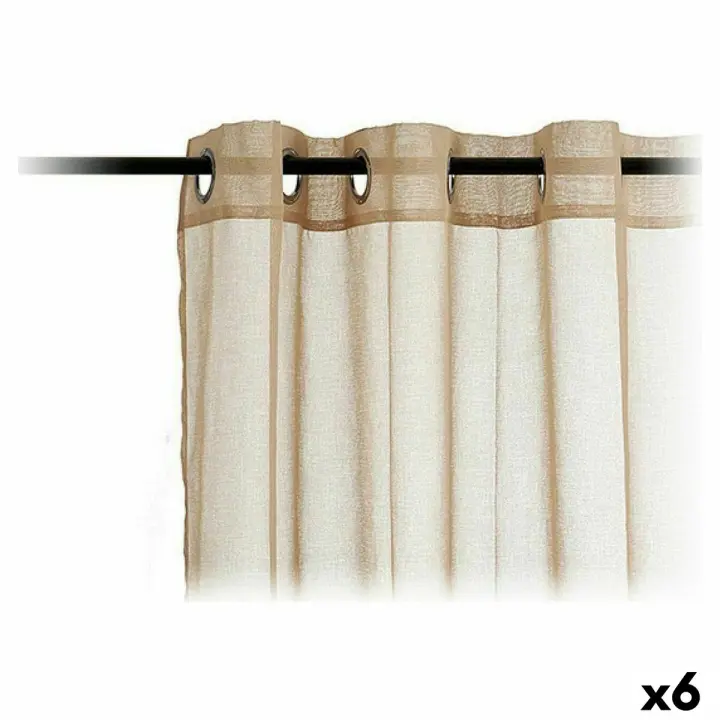 Cortinas 140 x 260 cm Beige (6 Unidades) - 1