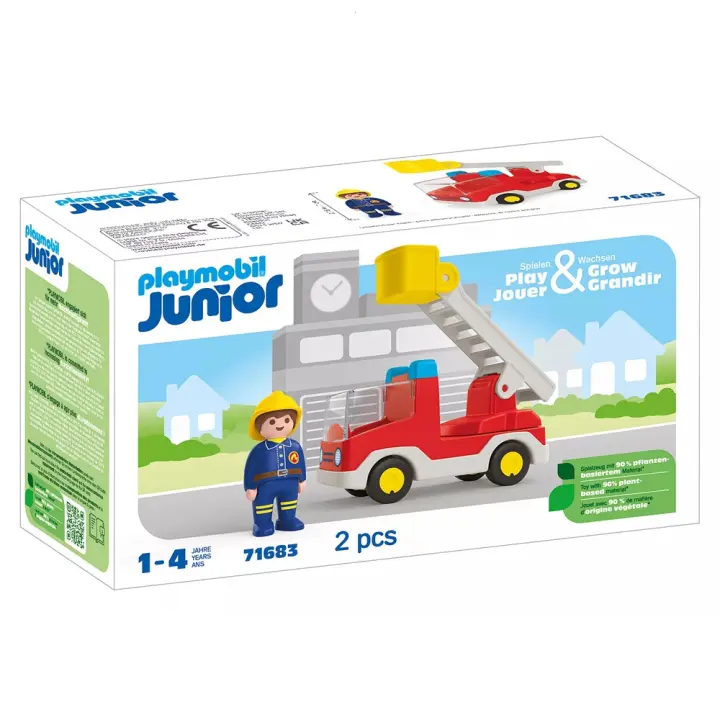 PLAYMOBIL JUNIOR - CAMIÓN DE BOMBERO, 71683, TIENDA CON LICENCIA OFICIAL - 1