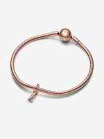 Pandora - Charm Colgante with The Letra L of the alphabet-Baño de Oro Rosa de 14 K - details 1