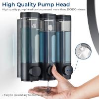 Dispensador de champú y dispensador de Ducha de 3 cámaras, sin Hilo, para Ducha, dispensador de gel de baño montado en la Sura para baño, Gran capacidad, Negro - details 1
