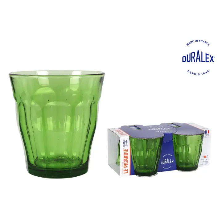 STARLEY-Set 6  de Vasos Duralex Picardie Cristal 250 ml,310cc ,Verde - 1