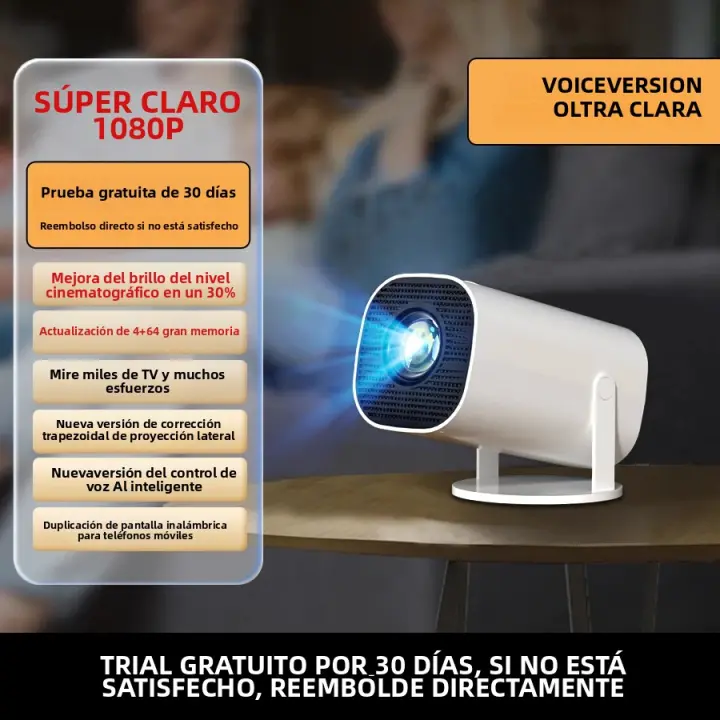 Proyector Inteligente Full HD HUASHIJIE P30 pro 4K Cine Multimedia Android 11 Portátil Para Juegos Y Home Theater Resolución LCD - 1