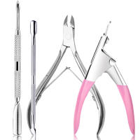 Kit De 4 Piezas Cortauñas Profesionales En Acero Inoxidable Con Cortauñas Clipper Y Eliminador De Piel Muerta Herramientas De Manicura Y Pedicura - details 0