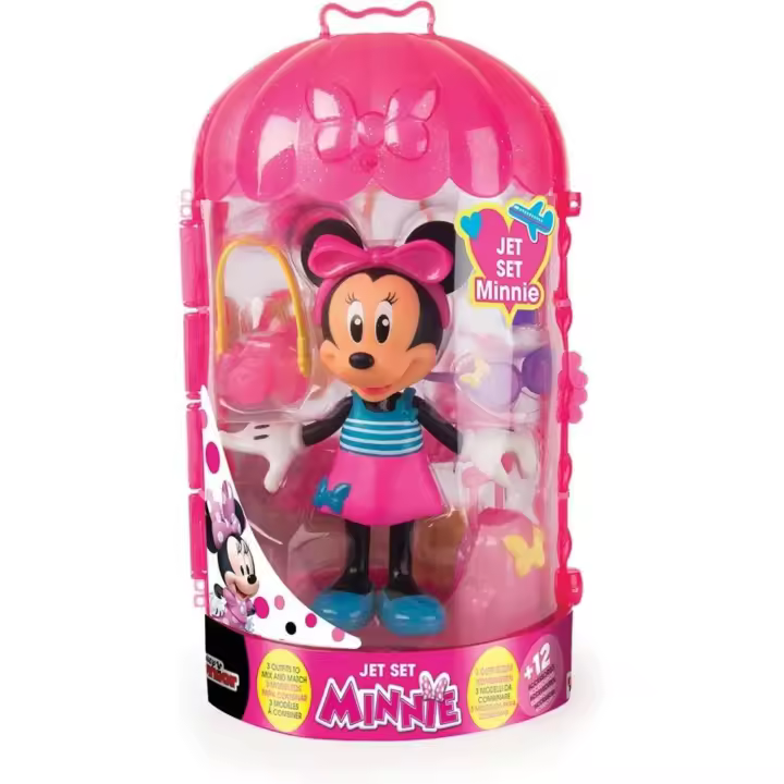 Jet Set Minnie - MINNIE MOUSE - DISNEY JUNIOR - Fashion Dolls 2 - Minnie Viajera - Más de 12 accesorios - 3 Modelos Intercambiables - IMC TOYS - 1