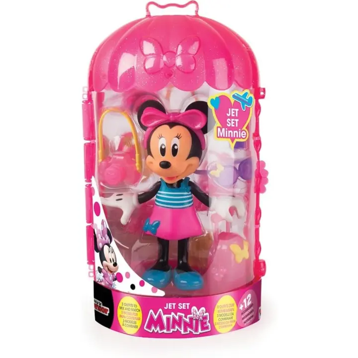 Jet Set Minnie - MINNIE MOUSE - DISNEY JUNIOR - Fashion Dolls 2 - Minnie Viajera - Más de 12 accesorios - 3 Modelos Intercambiables - IMC TOYS - 1