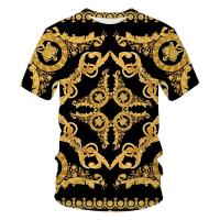 Camiseta De Hombre Estilo Barroco Lujo 3D Cuello Redondo Manga Corta Suelta Sobredimensionada 6XL Moda Casual Para Todas Las Estaciones - details 4