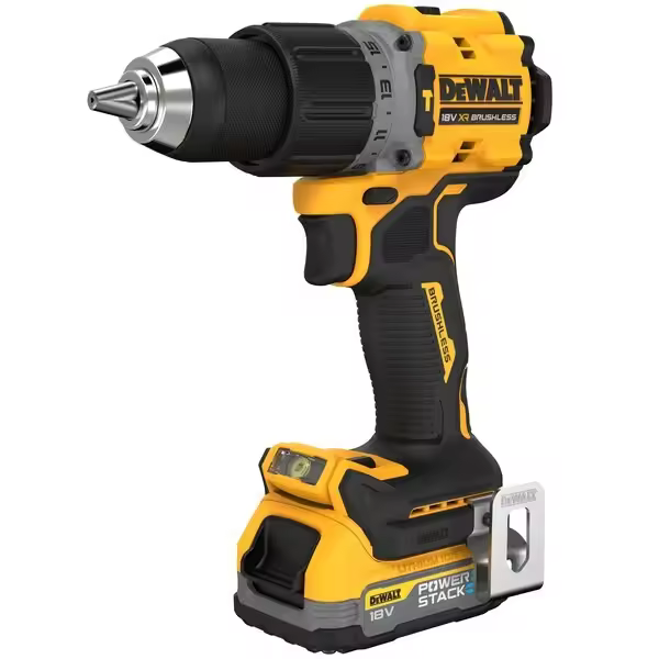 Taladro Percutor Dewalt XR 18V 13mm 90Nm POWERSTACK y Maletín TSTAK - 1