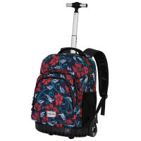 Mochila con Ruedas Flores, Mochila Trolley Grande Infantil 32x47x27cm, Material Escolar para Niñas de 6 a 12 años con 2 Compartimientos Bolsillo Frontal y Laterales, Color Negro - details 2
