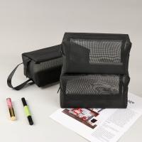 Bolsa De Maquillaje Para Viaje Negra Con Malla Y Cierre De Cremallera Organizador De Cosméticos Para Mujeres Bolsa De Lavado De Artículos De Higiene Personal - details 2