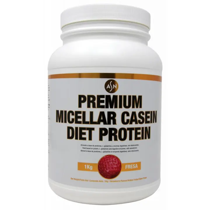 Premium Micelar Casein 32g de proteína por dosis para ganar músculo - Sabor Fresa y Vainilla - 1 KG proteína - Combate el catabolismo hasta 7 horas - Proteína anticatabólica - ASN - Olympus Sport Nutricion - 1