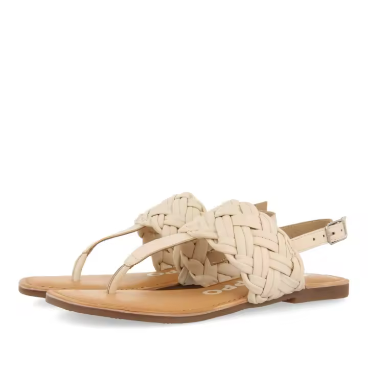 Gioseppo Sandalias Planas Off-white de Piel Trenzada Mujer - 1