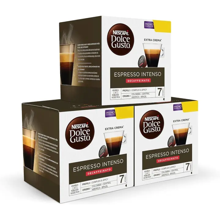 Dolce Gusto NESCAFÉ Espresso Intenso Descafeinado - Pack 48 cápsulas (3 x 16ud) - 1