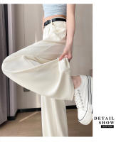 Pantalones Anchos De Pierna Con Cinturón Para Mujer Cintura Alta Elegante Minimalista Sueltos Ajustables Para Todas Las Estaciones - details 0