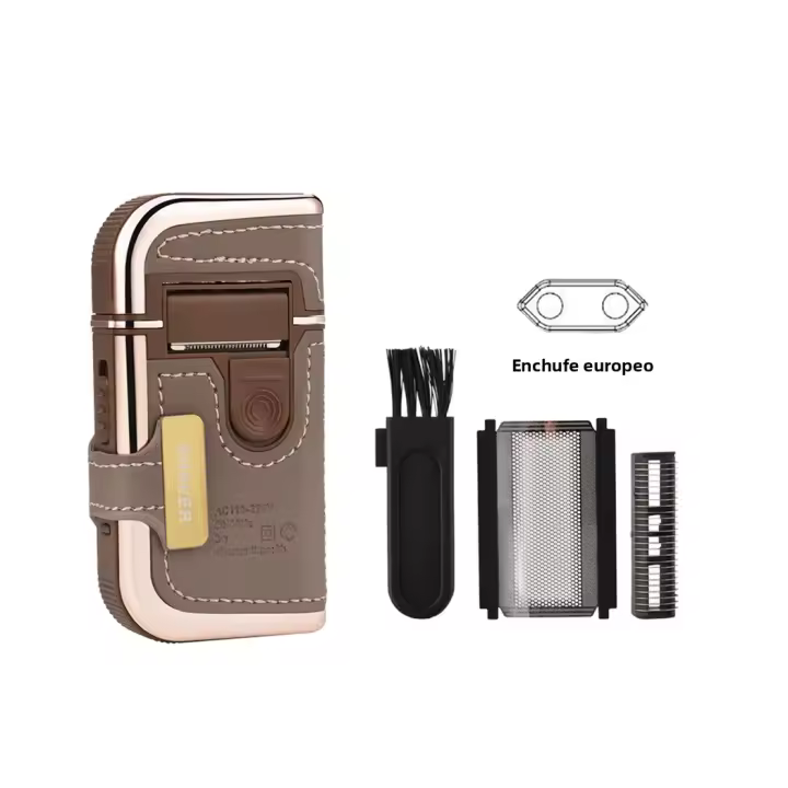 Afeitadora Eléctrica Profesional Para Hombres Recargable Trimmer De Barba Portátil Mini Cuero Cuchilla De Afeitar Cómodo Velocidad Fija - 1