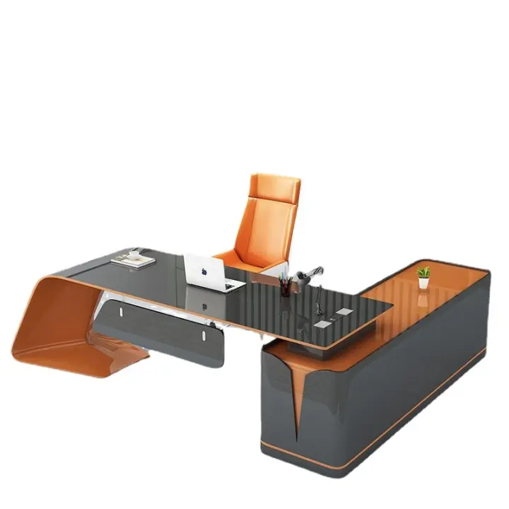Escritorio de pintura de sentido tecnológico mesa de jefe moderna simple mesa de gerente de moda mesa de presidente escritorio ejecutivo creativo de lujo ligero - 1
