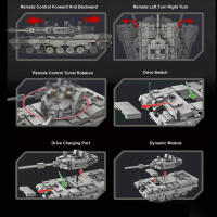 Bloques De Construcción MOC WW2 Leopard 2 Tanque Técnico APP Control Remoto Motor Potencia Juguete Para Niños Regalos Para Niños - details 4