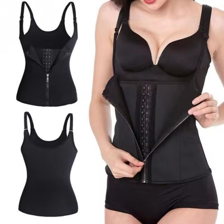 BIT Corsé Palace de neopreno con 3 capas de parche que absorbe el sudor y moldeador de cuerpo para mujer con control de abdomen y cremallera