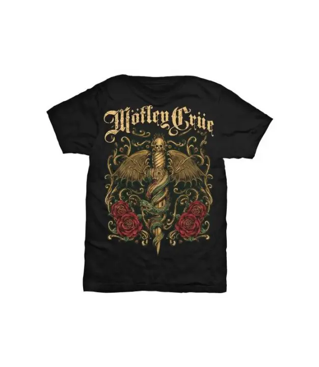 Motley Crue Camiseta Exquisite Dagger Negra Oficial Tee men unisex MOTTEE09MB - 1
