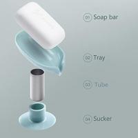 Soap Dishes 2 Pcs,Soap Holder with Drainage,Soap Dish for Shower,Easy Cleaning Soap Box Container,Leaf Shape Soap Tray - details 2