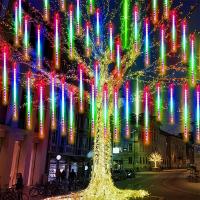 1pc Luces De Show De Meteorito Lluvia Caída De Luz 8 Tubo LED Caída De Nieve Luz De Gota De Agua Para Decoración De Fiesta De Boda Y Navidad - details 3